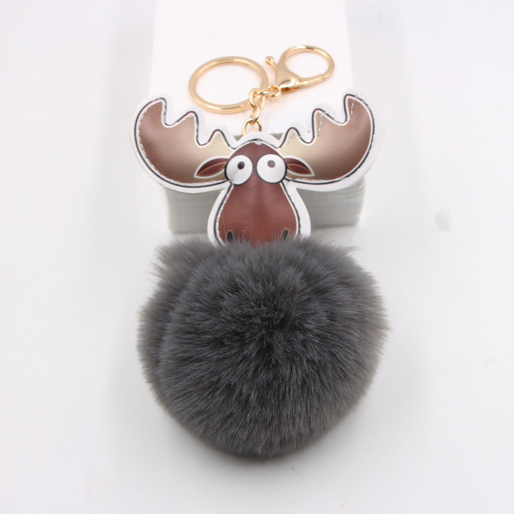 Wholesale Old Goat Hair Ball Alloy Keychain